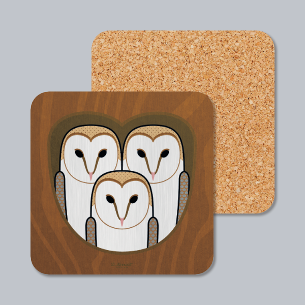 Barn Owl Family Coaster
