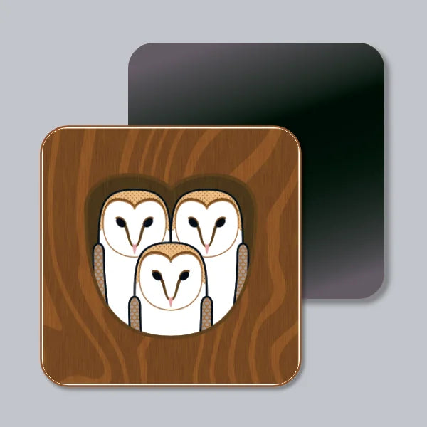Barn Owl Family Magnet