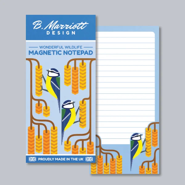 Blue Tits On Catkins Magnetic Notepad