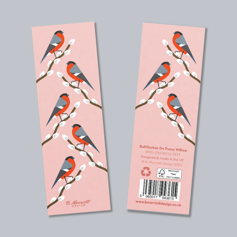 Bullfinches On Pussy Willow Bookmark