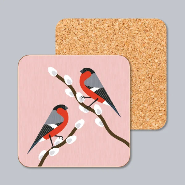 Bullfinches On Pussy Willow Coaster