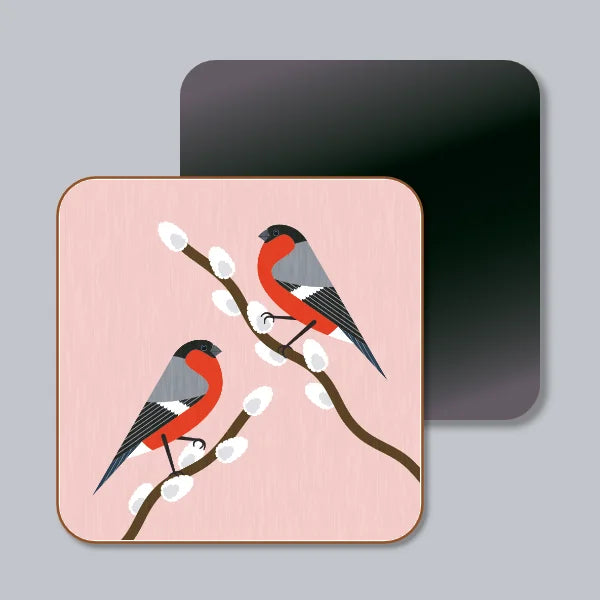 Bullfinches On Pussy Willow Magnet