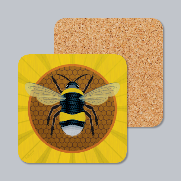 Bumblebee On A Flower Coaster