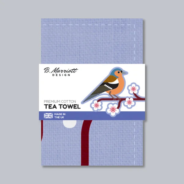 Chaffinches On Cherry Blossom Tea Towel