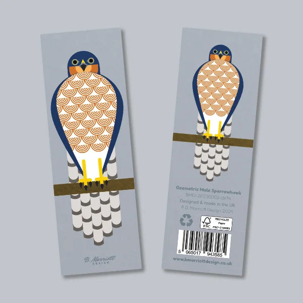 Geometric Male Sparrowhawk Bookmark