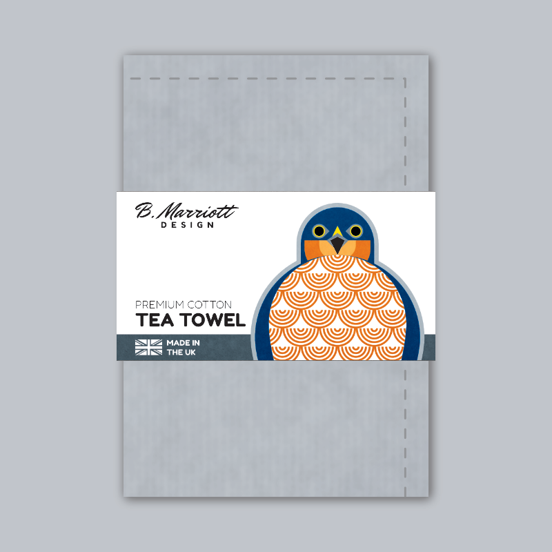 Geometric Male Sparrowhawk Tea Towel