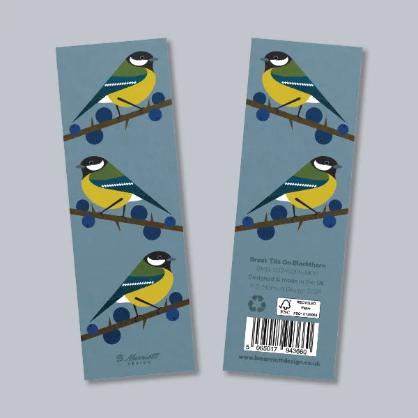 Great Tits On Blackthorn Bookmark