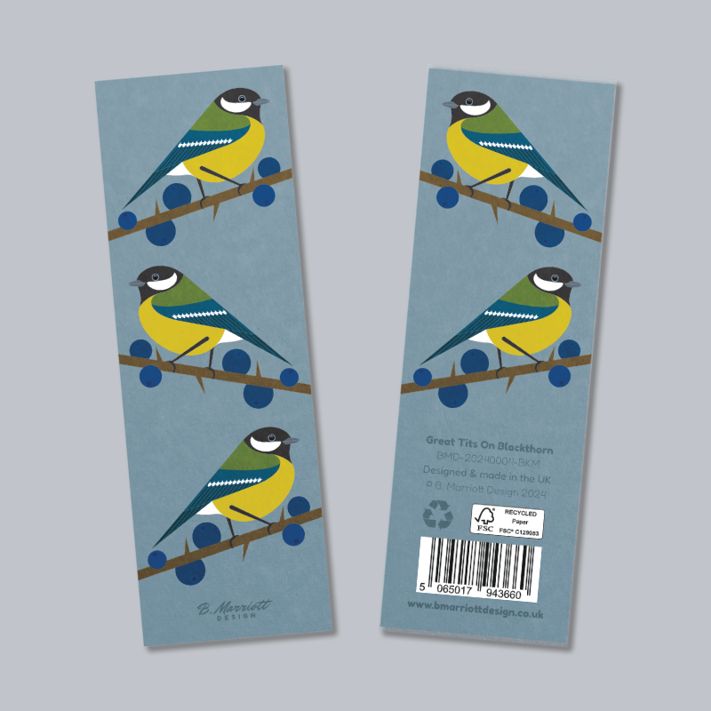 Great Tits On Blackthorn Bookmark