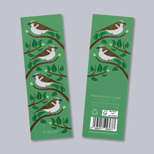 House Sparrows In A Hedge Bookmark