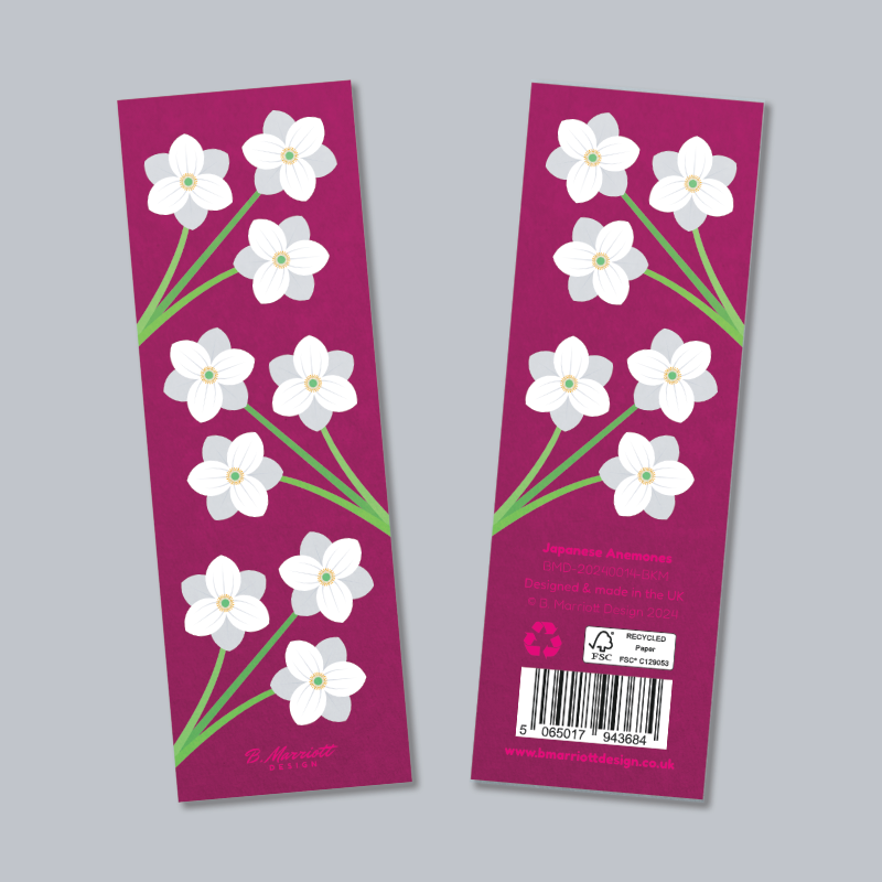 Japanese Anemones Bookmark