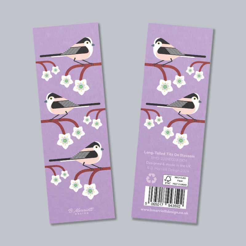 Long-Tailed Tits On Blossom Bookmark