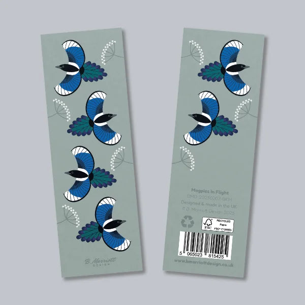 Magpies In Flight Bookmark