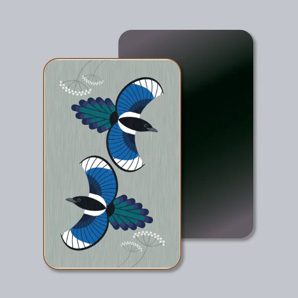 Magpies In Flight Magnet