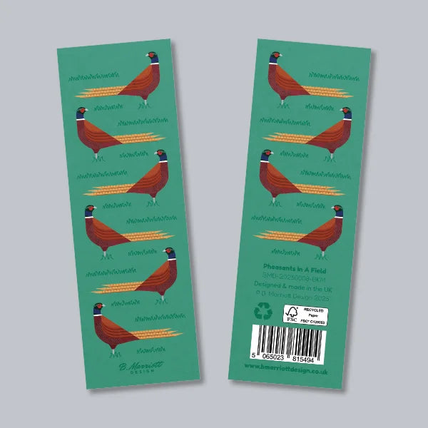 Pheasants In A Field Bookmark