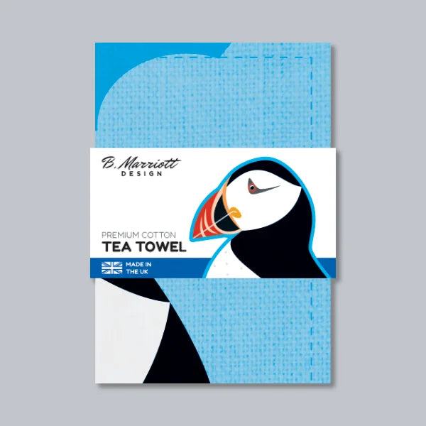 Puffin On The Cliffs Tea Towel