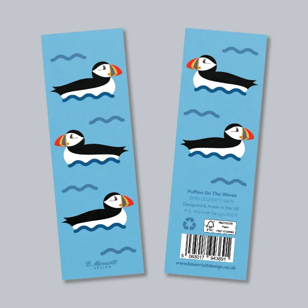 Puffins On The Waves Bookmark