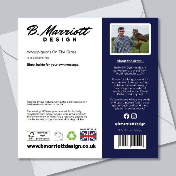 Woodpigeons On The Grass Greetings Card