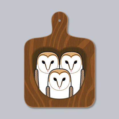 Barn Owl Family Chopping Board