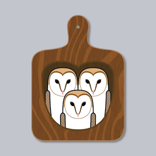 Barn Owl Family Chopping Board