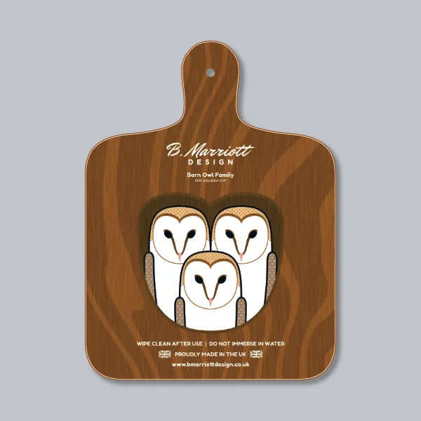 Barn Owl Family Chopping Board