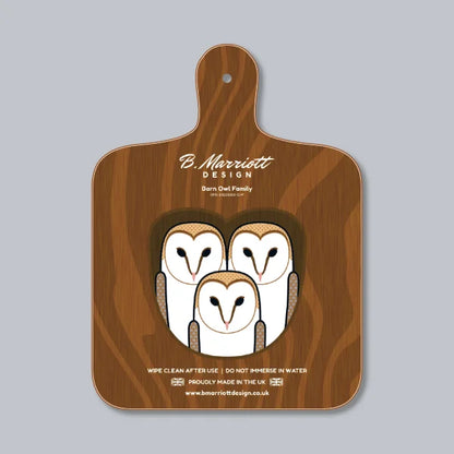 Barn Owl Family Chopping Board