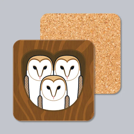 Barn Owl Family Coaster