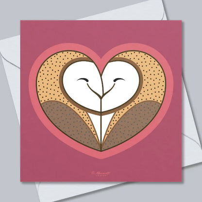 Barn Owls Cuddling Greetings Card