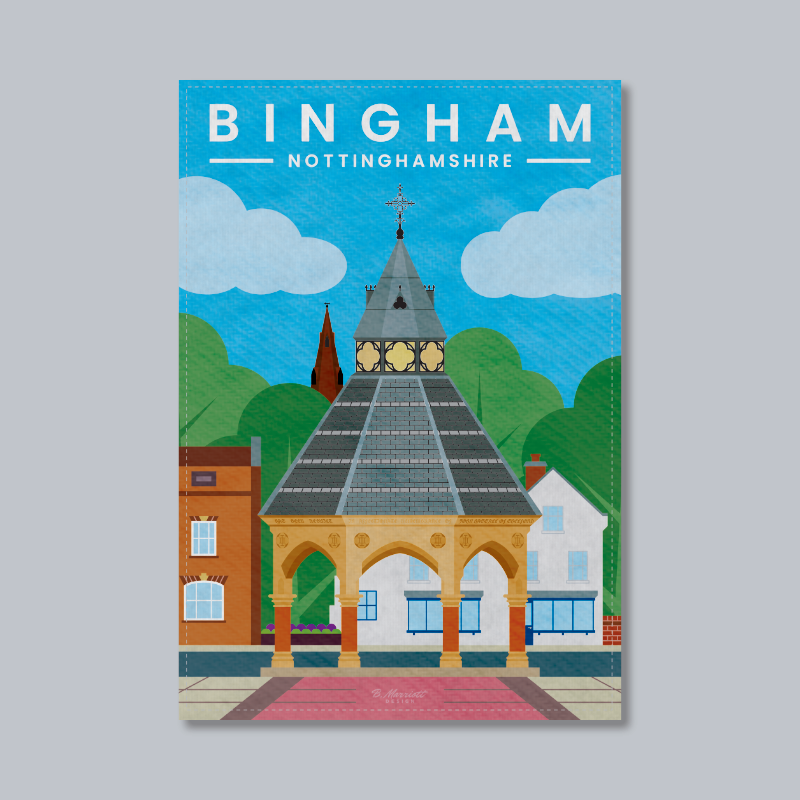 Bingham, Nottinghamshire Tea Towel