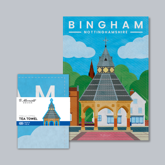 Bingham, Nottinghamshire Tea Towel