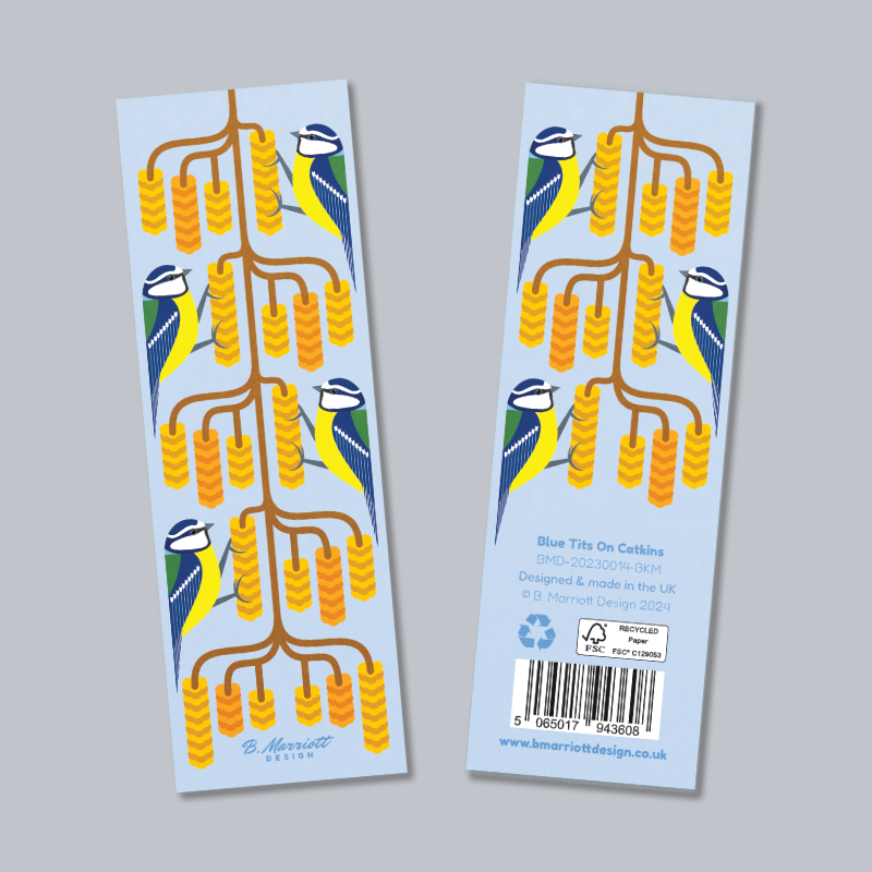 Blue Tits On Catkins Bookmark