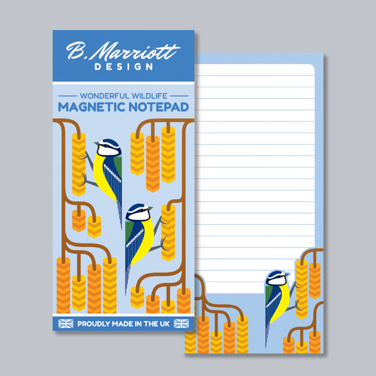 Blue Tits On Catkins Magnetic Notepad