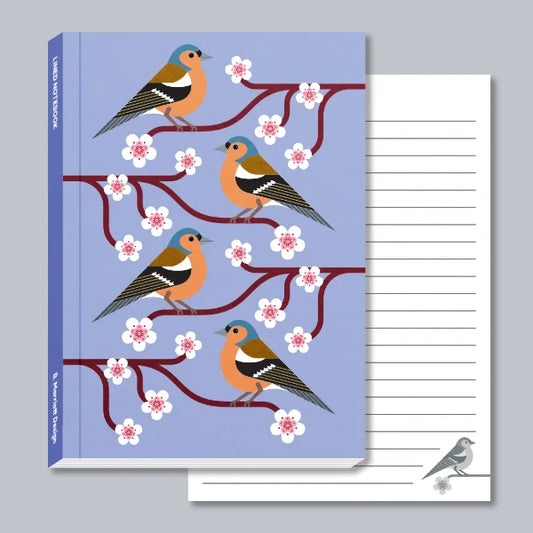 Chaffinches On Cherry Blossom A6 Pocket Notebook
