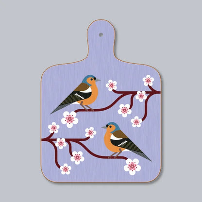 Chaffinches On Cherry Blossom Chopping Board