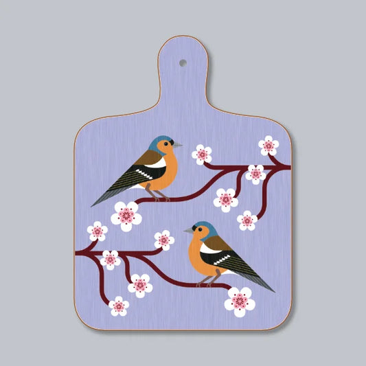 Chaffinches On Cherry Blossom Chopping Board