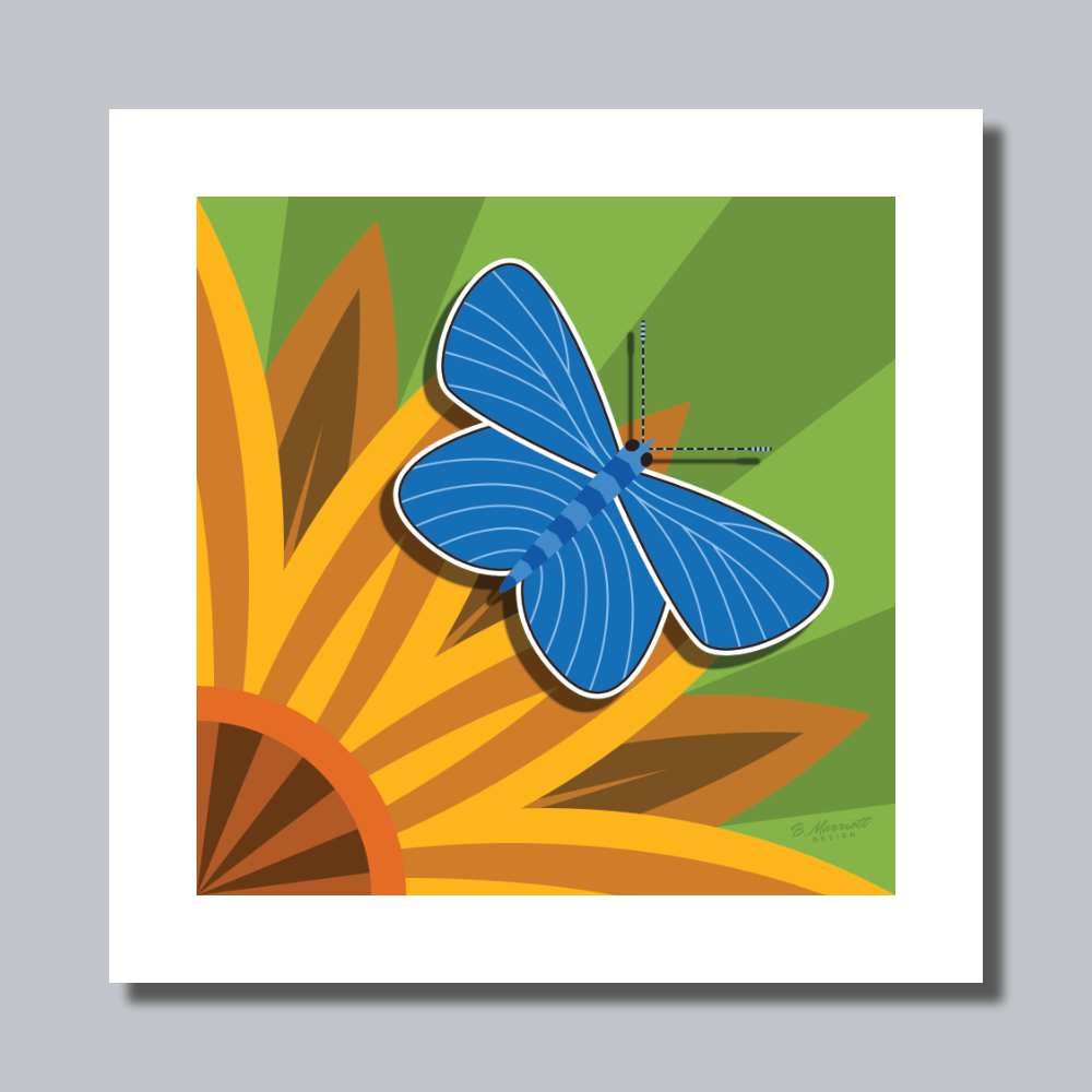 Common Blue Butterfly Art Print