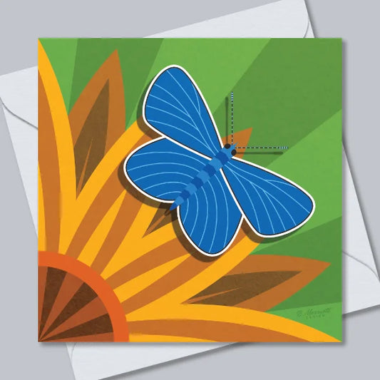 Common Blue Butterfly Greetings Card