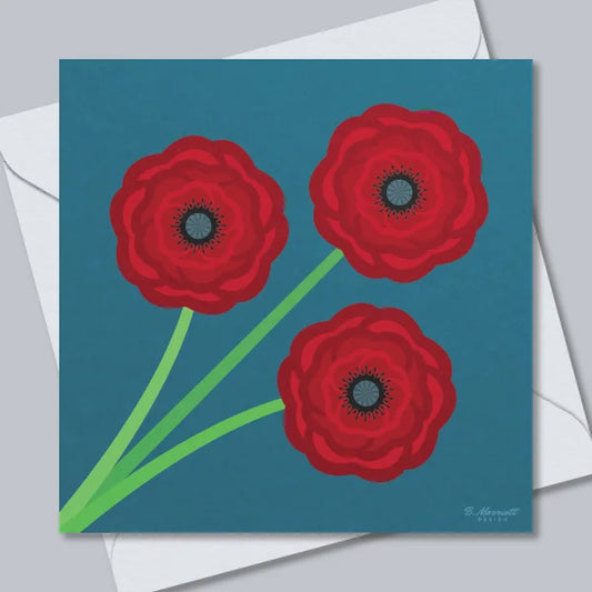 Common Poppies Greetings Card