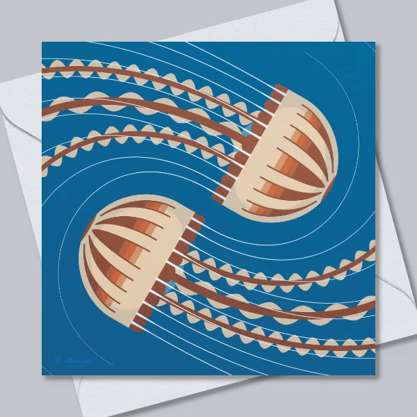 Compass Jellyfish Greetings Card