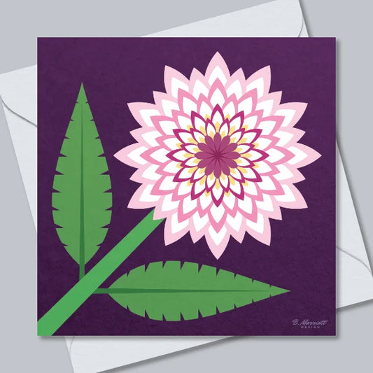 Dahlia Greetings Card