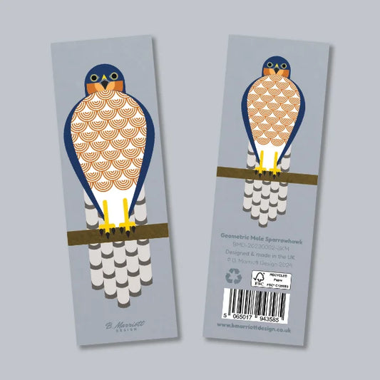 Geometric Male Sparrowhawk Bookmark