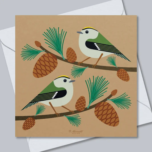 Goldcrests In A Pine Tree Greetings Card