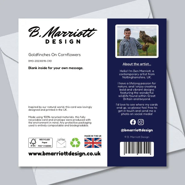 Goldfinches On Cornflowers Greetings Card