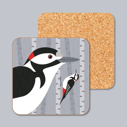 Great Spotted Woodpeckers Coaster