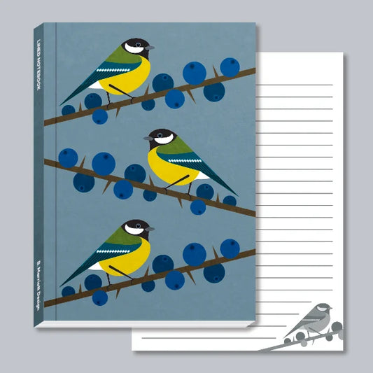 Great Tits On Blackthorn A6 Pocket Notebook