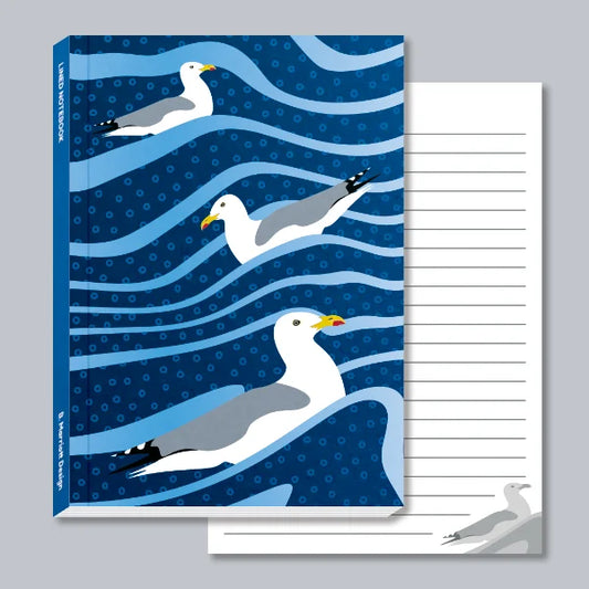 Gulls Riding The Waves A6 Pocket Notebook