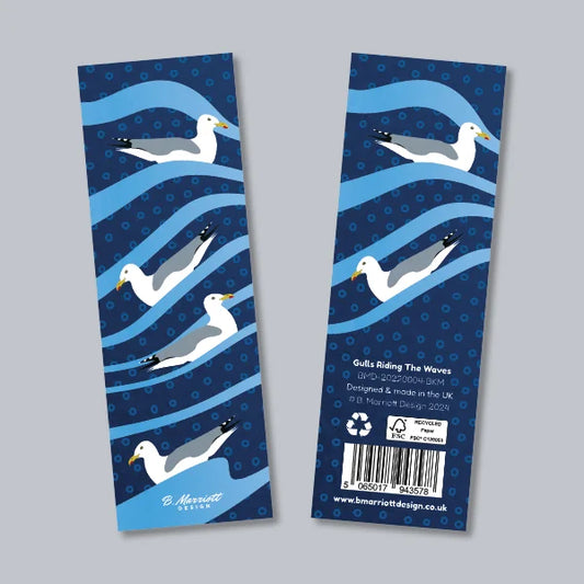 Gulls Riding The Waves Bookmark