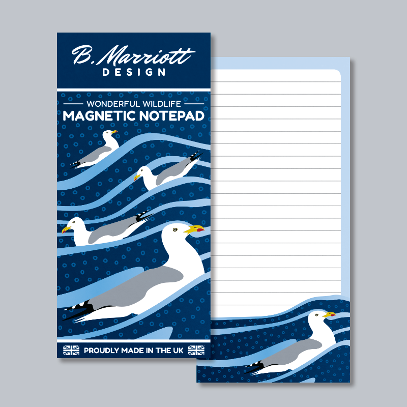 Gulls Riding The Waves Magnetic Notepad