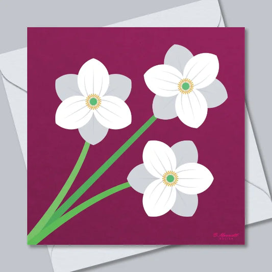 Japanese Anemones Greetings Card