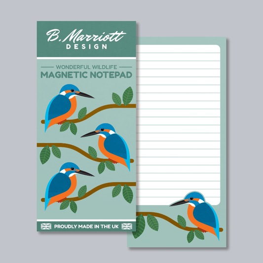 Kingfishers Perching Magnetic Notepad