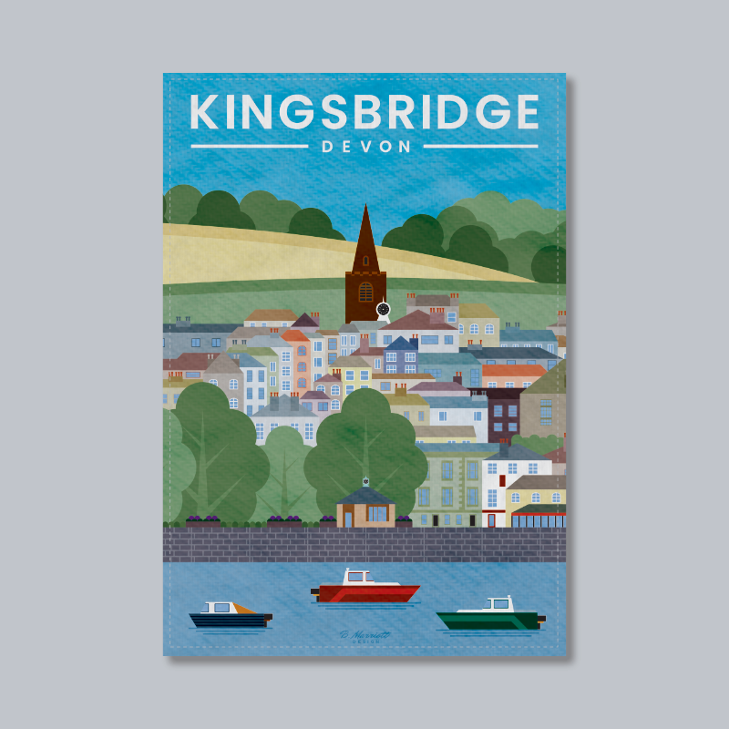 Kingsbridge, Devon Tea Towel